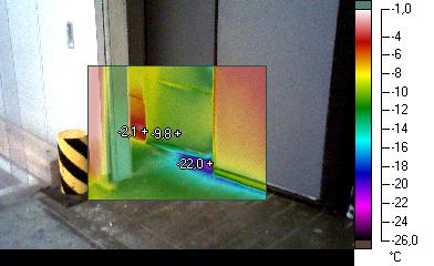 Termogram drzwi chłodni