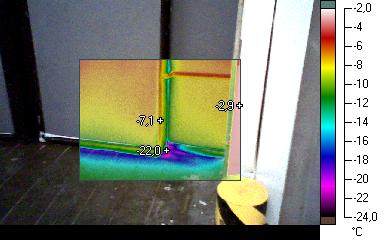 Termogram drzwi chłodni