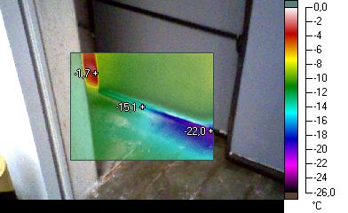 Termogram drzwi chłodni